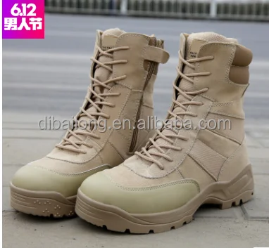 Promotion Tan combat desert army safety leather military tactical boot desert black boots
