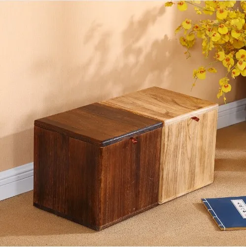 Solid Wood Stools Fashion Shoes Replacement Creative Living Room Storage Stool