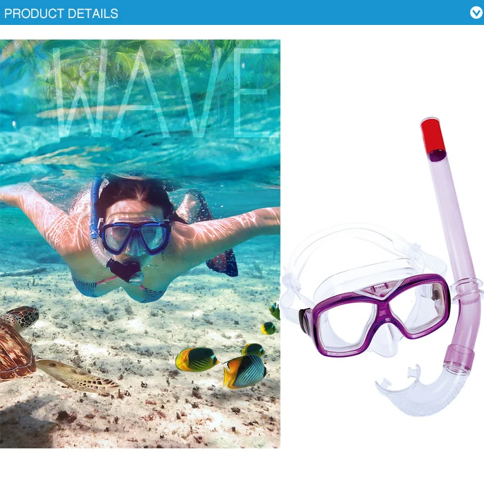 WAVE Easy adjustable strap kids diving mask snorkel set underwater diving equipment