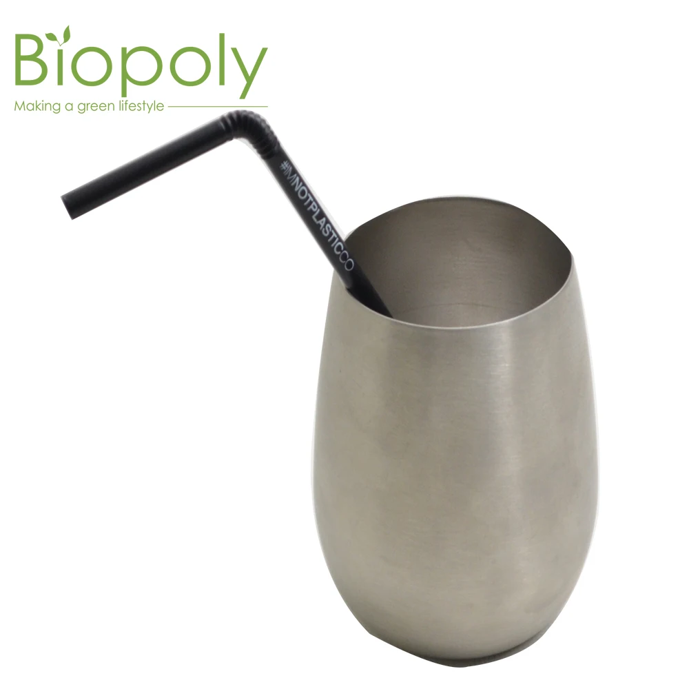 biodegradable non plastic drinking straw PLA 8mm plastic straws pointed pajilla de agabe desechable