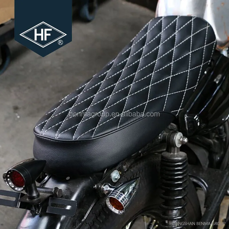 GN250 GN400 CB400 Leather Diamond Cushion Retro Motorcycle/Motorbike Seat