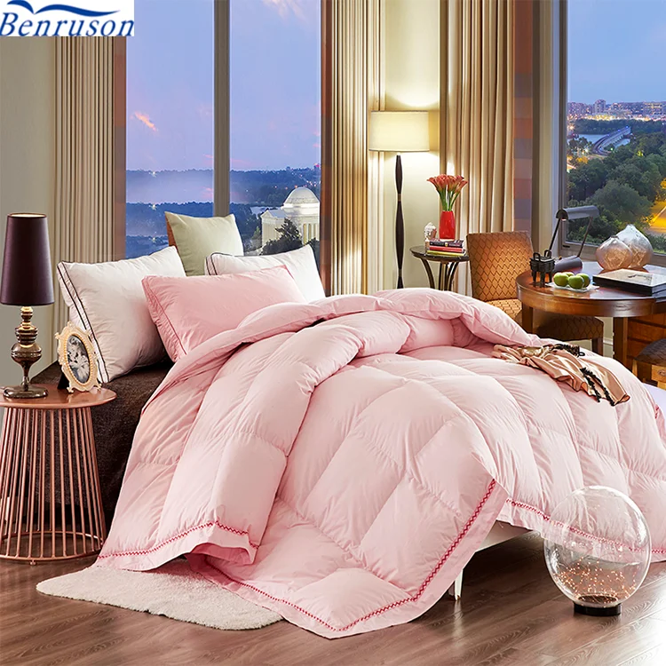 Winter Customizable Goose Down Duvet Quilted Quilt Comforter Blanket White Cotton Bedding Filler goose down comfo