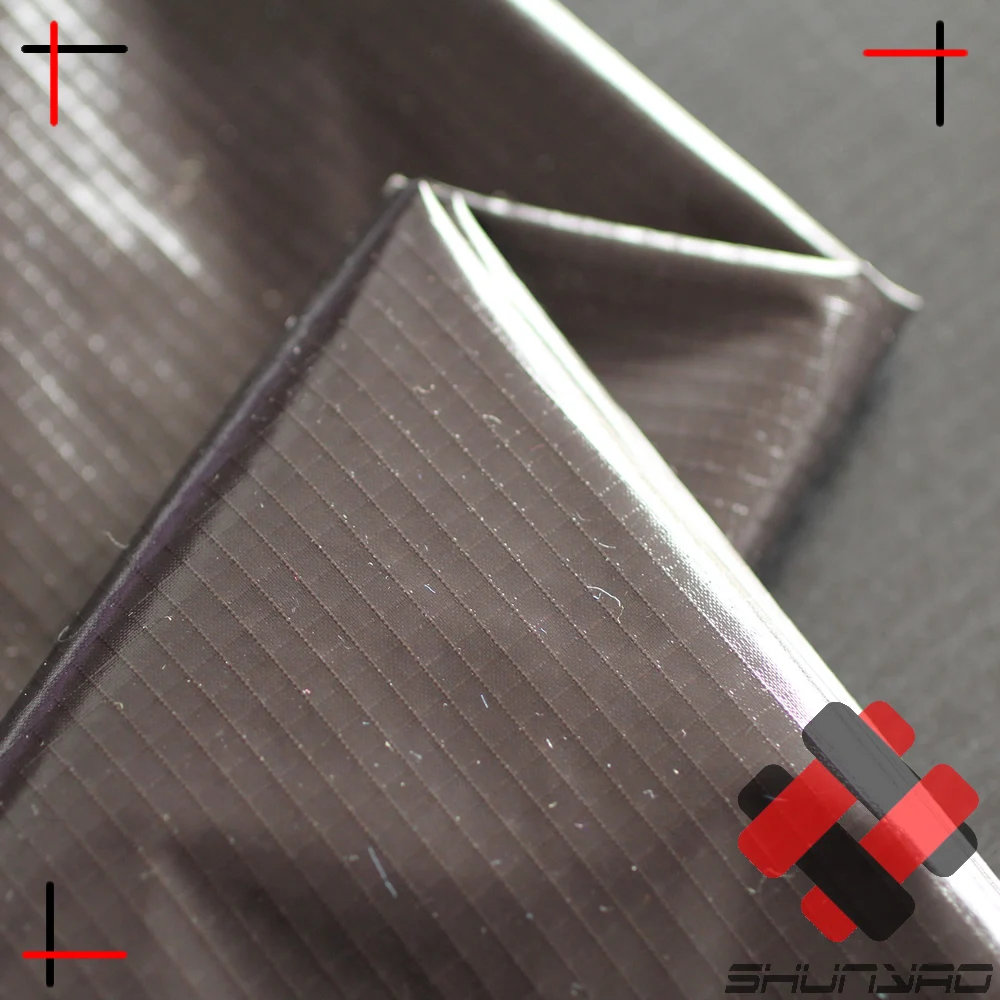 nylon ripstop fabric foil silver shiny pu coating