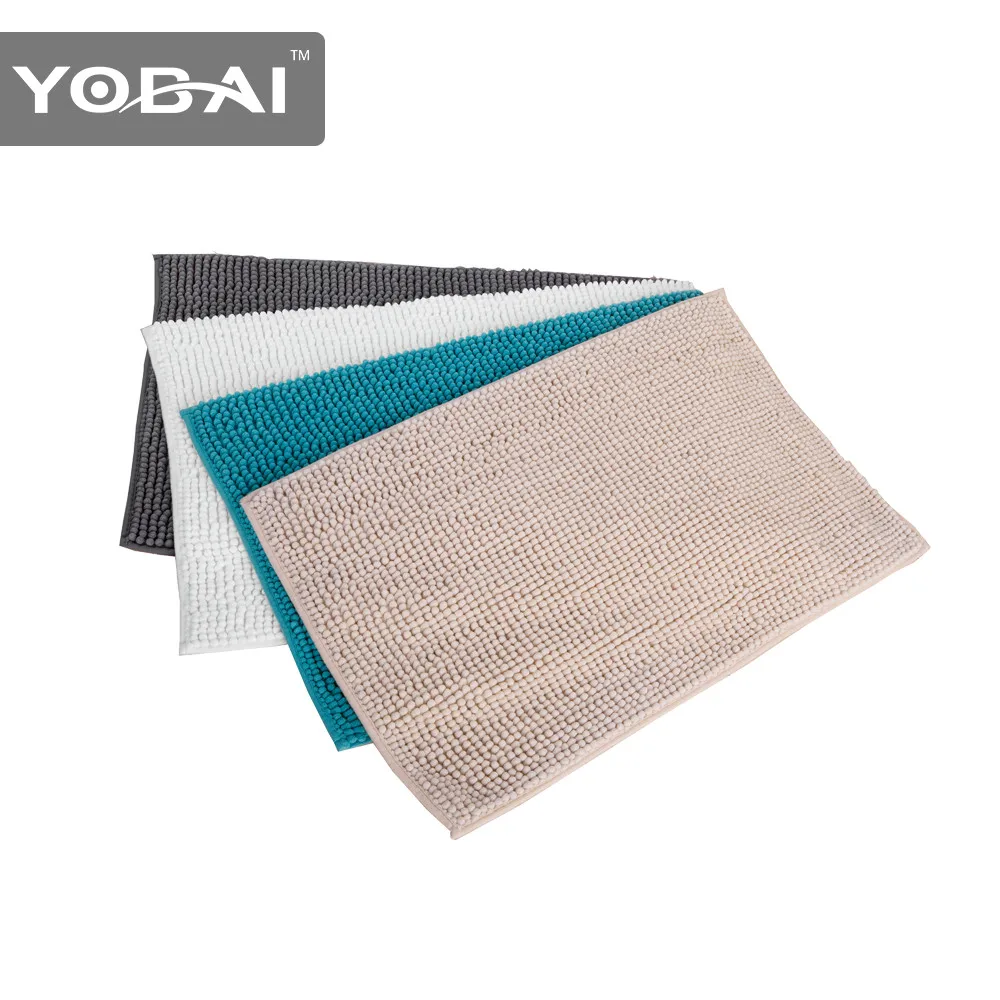 Custom Anti Slip Chenille Towel Non Slip Bath Mat Set