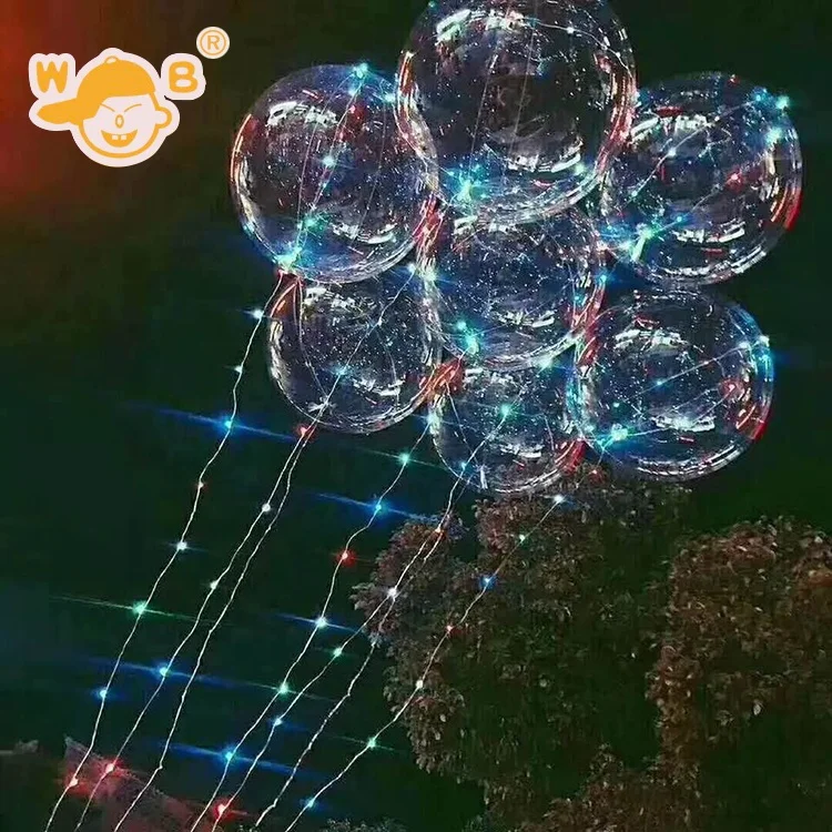 Manufacture Well Priced LED Bobo balloon light for promotion gift 18 inches led rope helium ballon