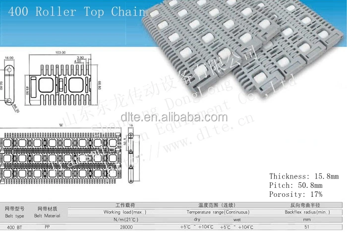 400 plastic roller conveyor  chain modular conveyor belt for logistics& packaging industry
