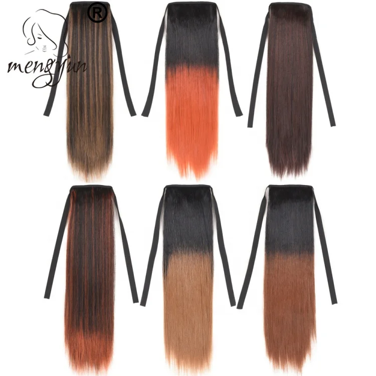 
Cheap silky Straight Ombre Synthetic Ponytail Extensions Hair Drawstring Ponytails Heat Resistant Wrap Ponytail For Women 