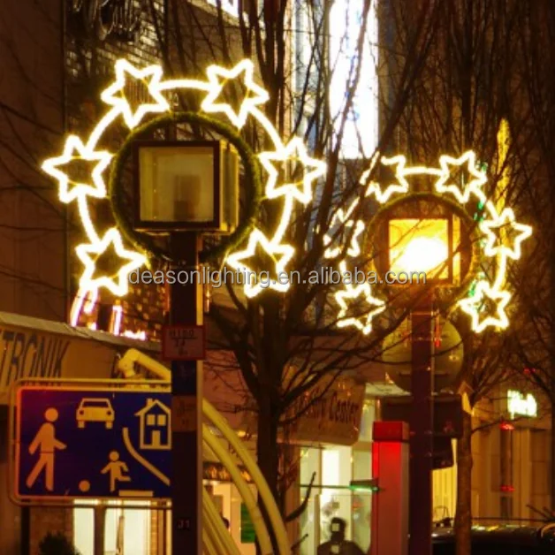 Christmas Pole Motif light/Christmas Street LED lighted stars decoration outdoor Lamp post