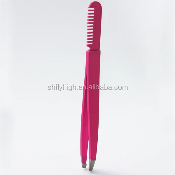 Eyebrow tweezer with comb the other end