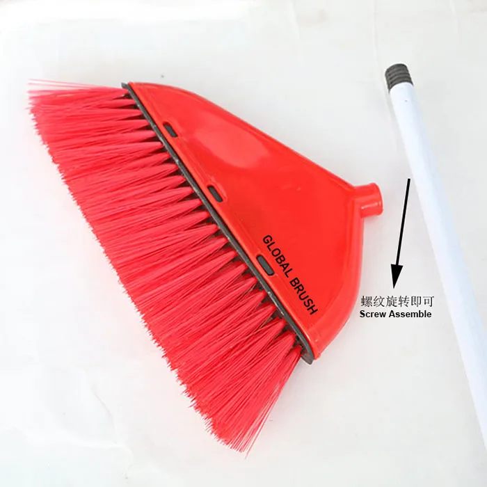 HQ0139 Nigeria market with long iron handle cheap plastic broom