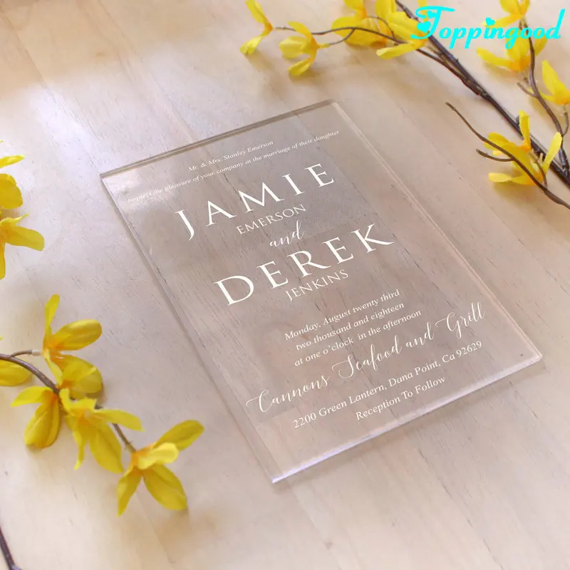 Personalized Acrylic Marriage Invitation Card For Wedding Souvenir
