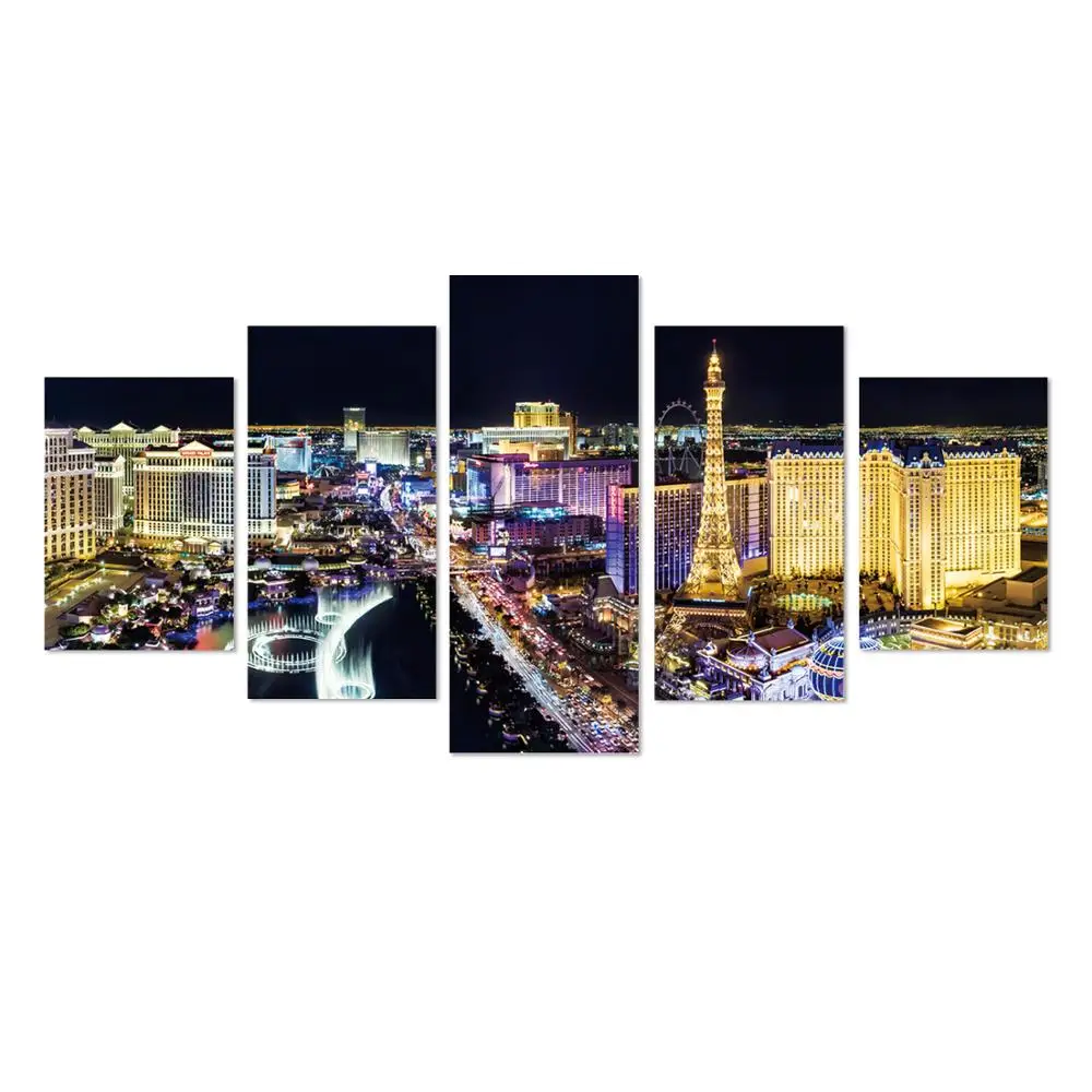 Декоративное искусство, алмазная вышивка, картина, искусство, 5 панелей, яркие огни, весь город, полная сборка, алмазная живопись 5D «сделай сам», наборы для рисования