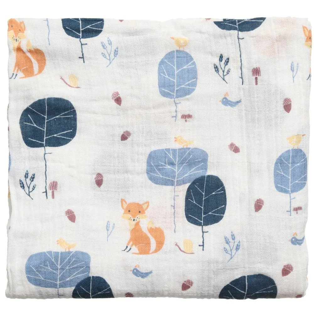 customized class A printe bamboom 100%cotton wearable baby blanket