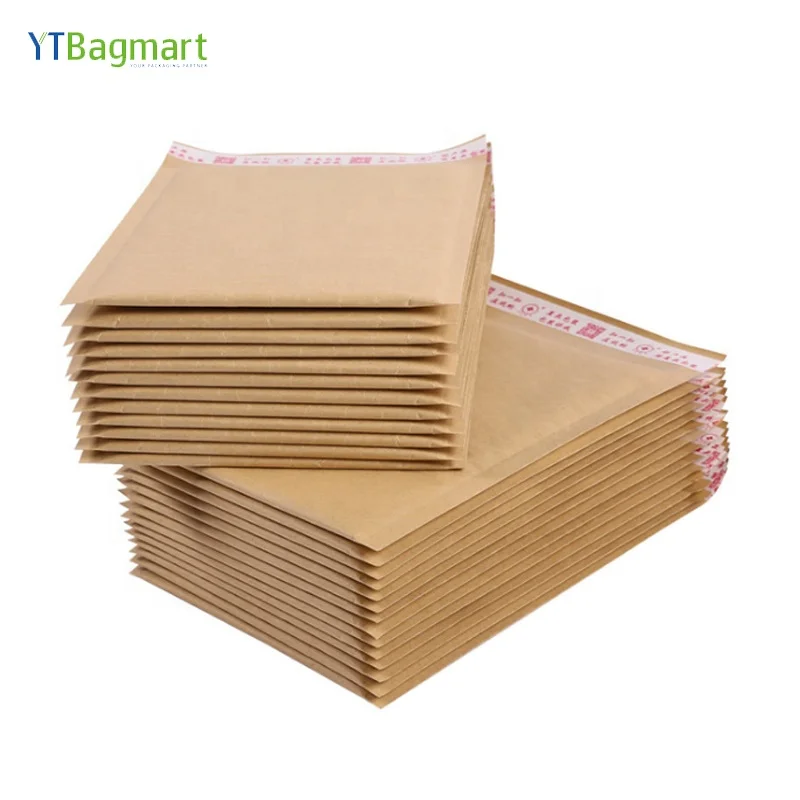 Водонепроницаемые пакеты для почтовых отправлений из крафт-бумаги YTBagmart, конверты из пузырчатой пленки на заказ, мягкие конверты