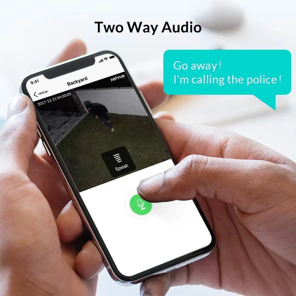 Sunivision Outdoor Security Camera, 1080P Vigil Two-Way Audio home Camera, IP66 Waterproof Surveillance Camera with FHD Night Vision