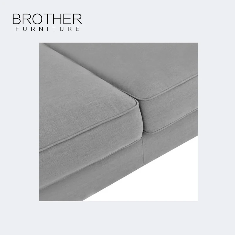 Simple design soft living room double seater sofa bed grey double fabric sofa