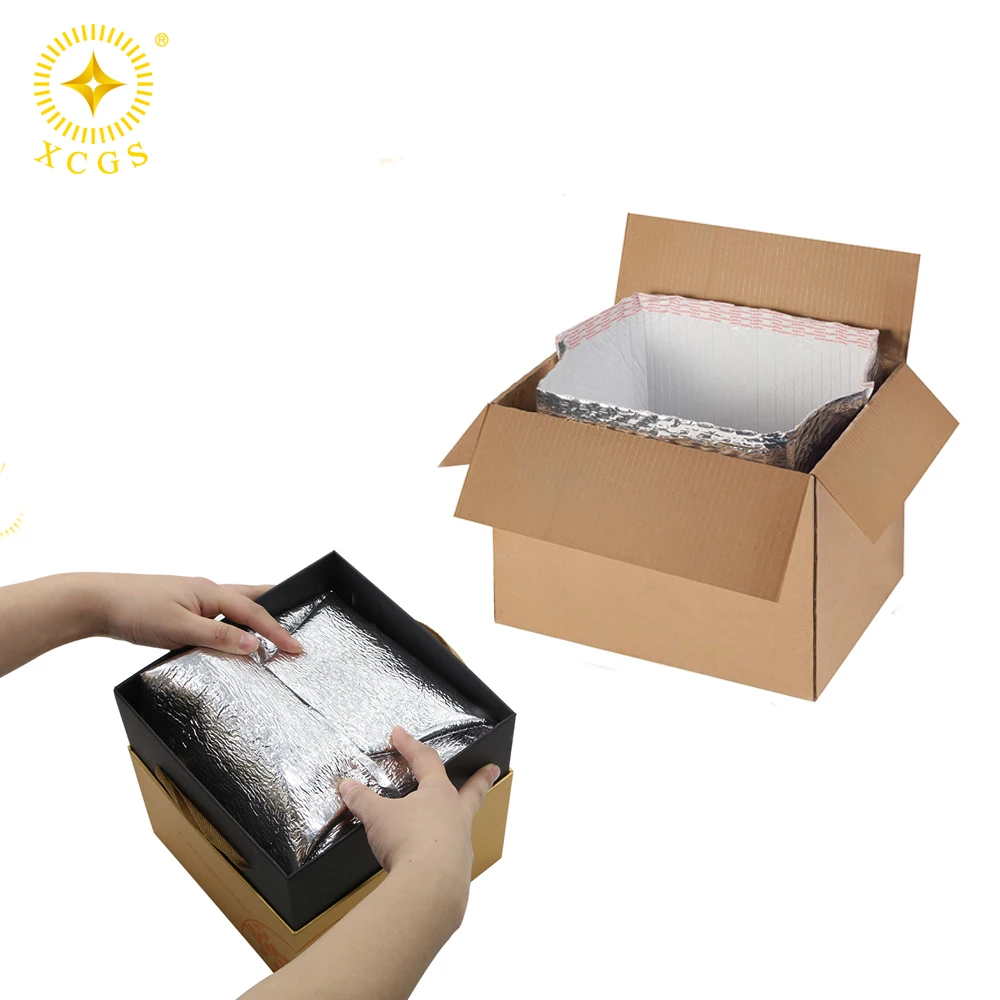 12x12x12 Flexible Metallic Foil Insulated Bubble Box Liner Insulation Box Liner For Food to Inventory