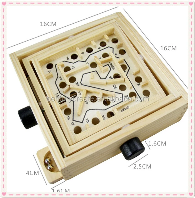 Educational 3D kids balance training Maze toy Wooden Labyrinth Puzzle Game