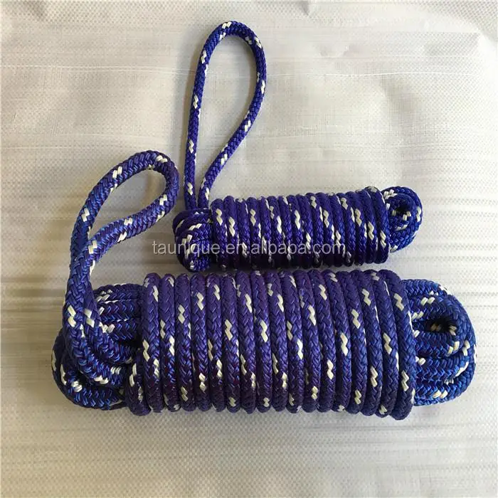 Blue nylon double braided rope dock line 10mm*6m