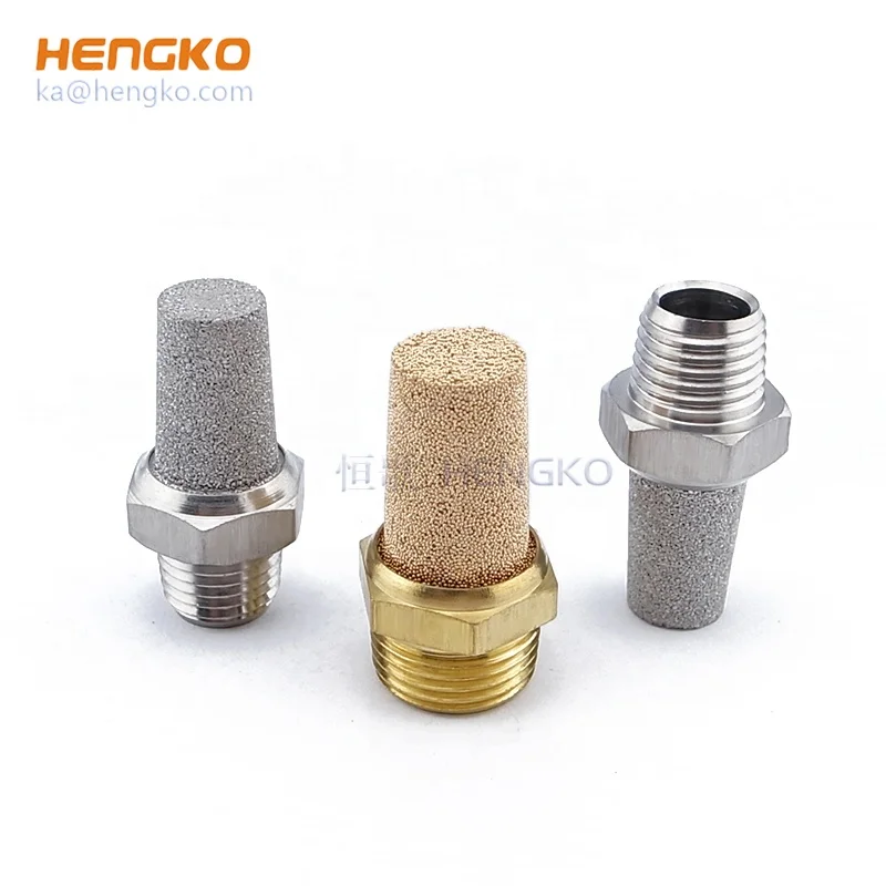 stainless steel bronze brass sintered porous metal pneumatic breather vent filter air muffler silencer