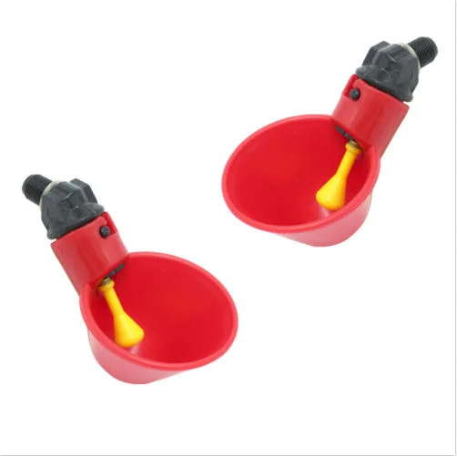 Красная миска для воды с соской, поилка для птицы, поилка для цыплят
