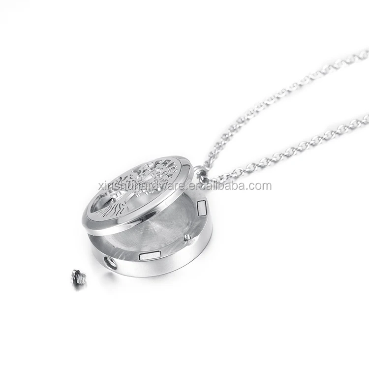Factory Custom 316L Stainless Steel Photo Frame Diffuser Locket Keepsake Memorial Urn Jewelry Pendant Necklaces
