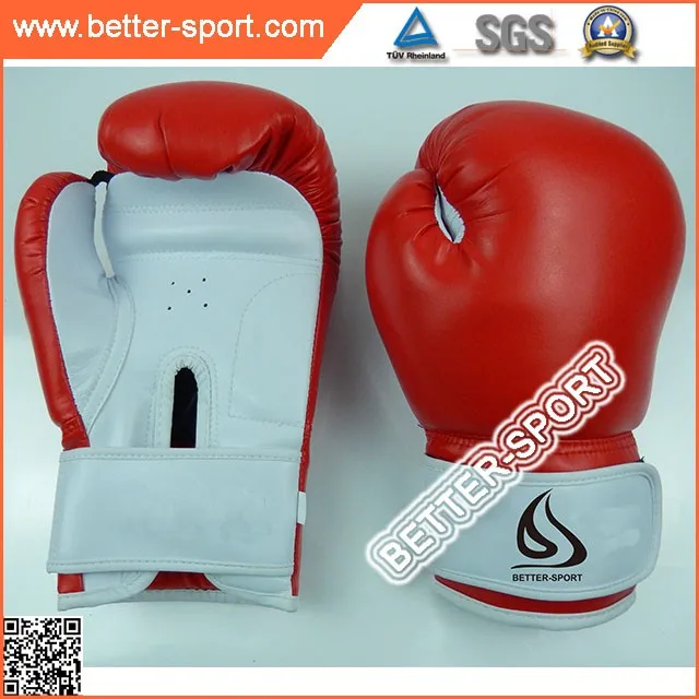 pu material red blue white color leather boxing gloves