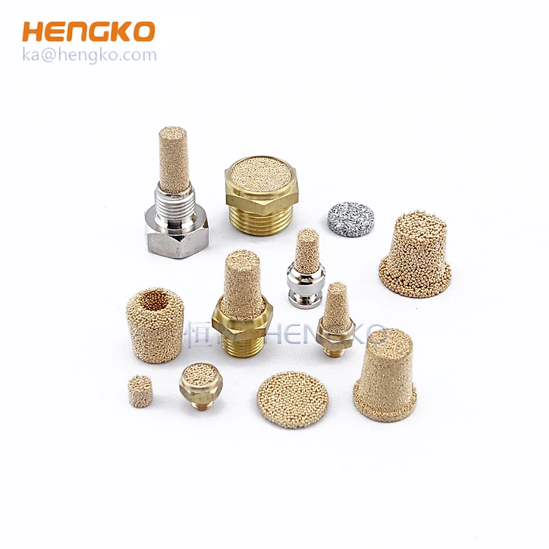 stainless steel bronze brass sintered porous metal pneumatic breather vent filter air muffler silencer