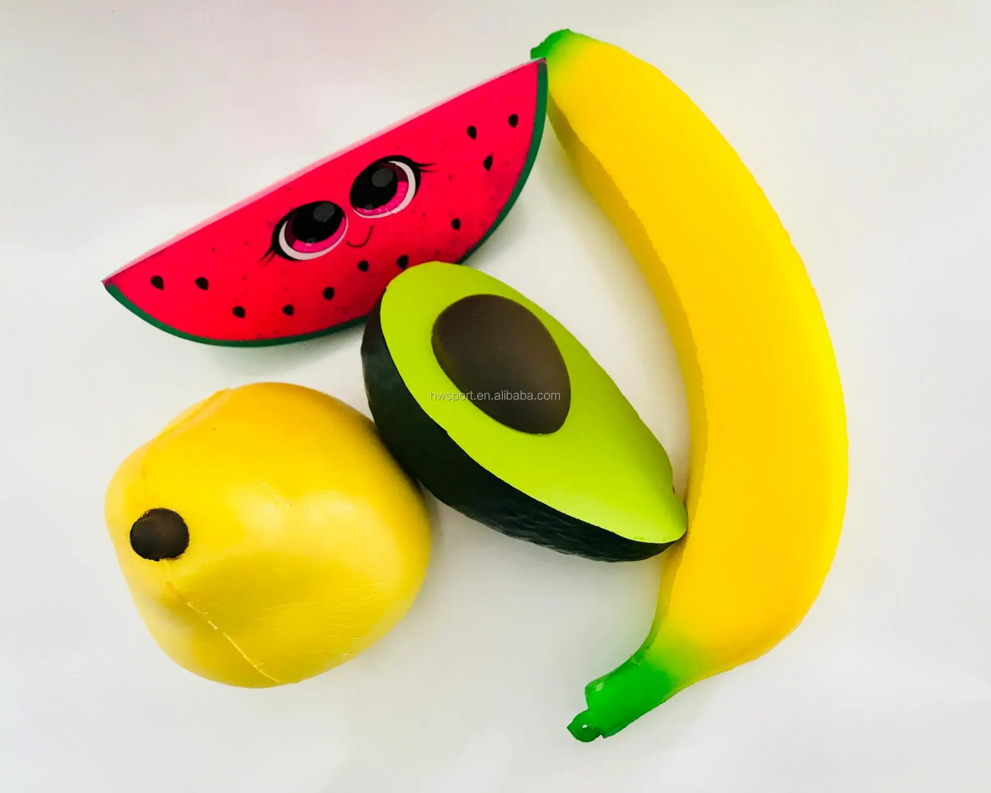 Jumbo Squishy Set Fruits Slow Rising Scented Avocado/Pear/Orange Shaped PU Pressure Relieve Squishies Soft Toy