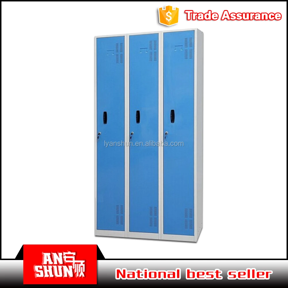 hot sale clothes storage cabinet  used 3 door locker wardrobe metal clothing cupboard metal steel locker cabinet for gym