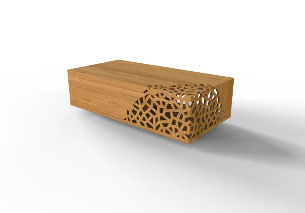 Slide Modern Design for living room Solid Bamboo Coffee Table with sliding door