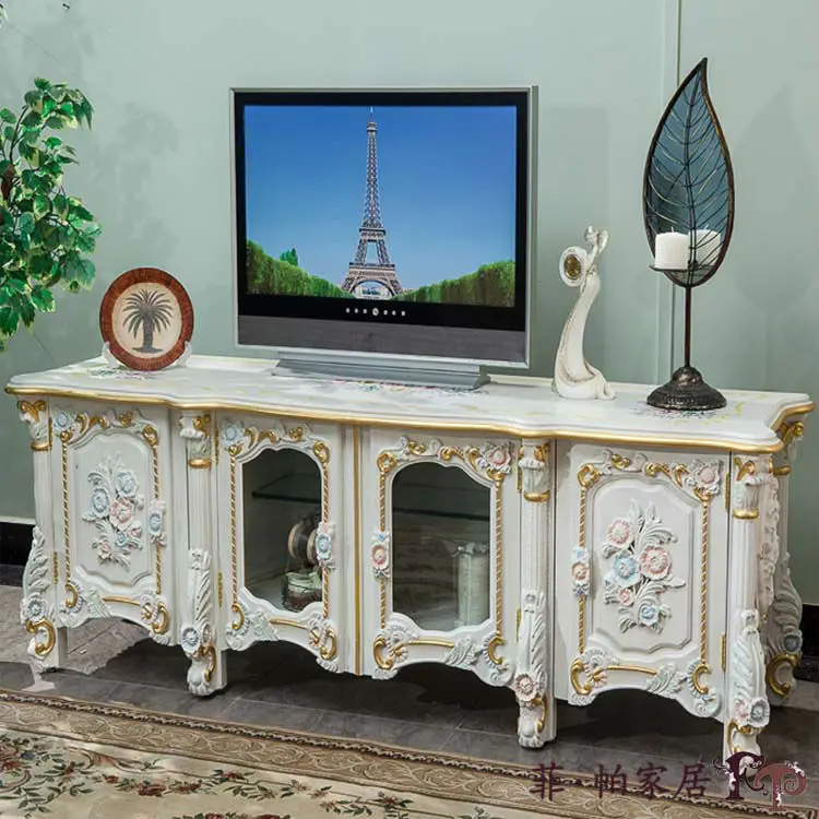 European style furniture living room floor cabinet high end classic furniture