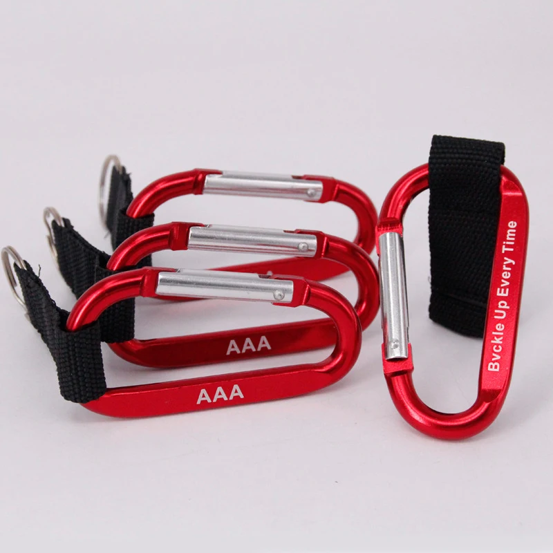 2019 рекламный брелок с логотипом на заказ, алюминиевый карабин с лентой