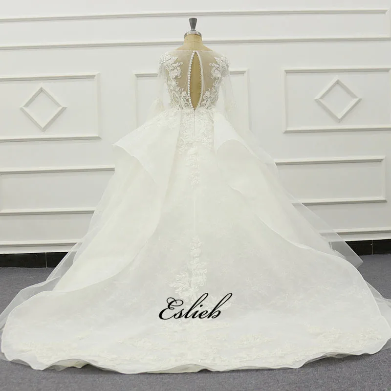 2019 Vintage Wedding Dress Lace Princess Fairy Women Wedding Gowns Ivory Robe de mariage Bridal Dress