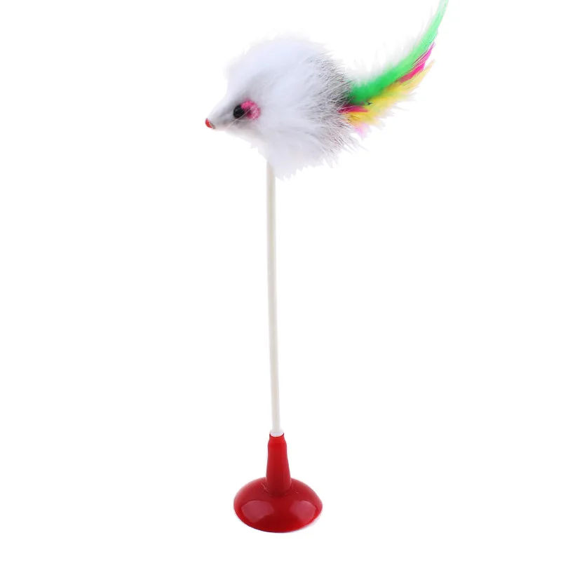 KD136 Soft feather Cat teaser pet interactive toy mouse cat toy