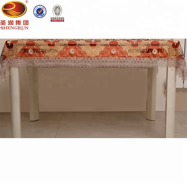 Beautiful new design lace table cloth with the organza