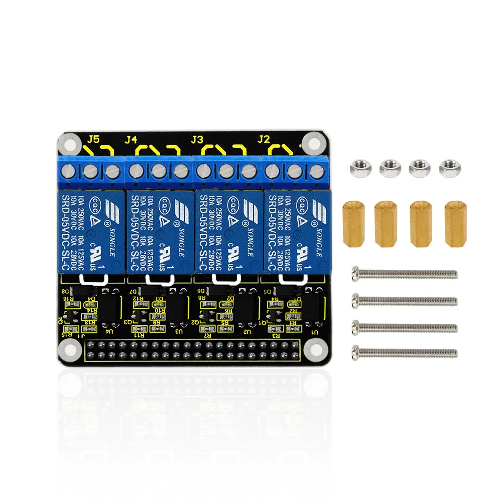  Keyestudio 5v RPI 4 канала-реле Щит Плата расширения для Raspberry Pi 4B CE