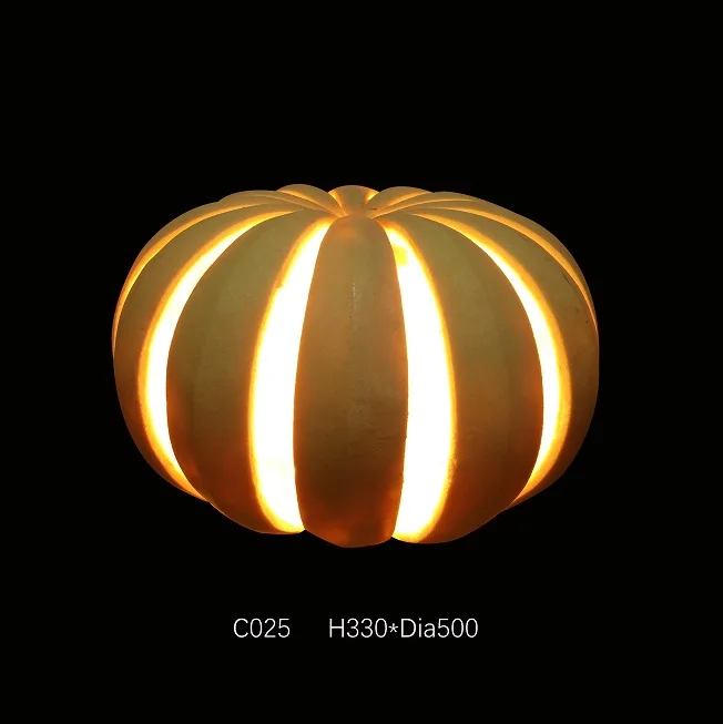 
Outdoor Waterproof Square Sandstone Sculpture Pumpkin LED Lighting Lantern 