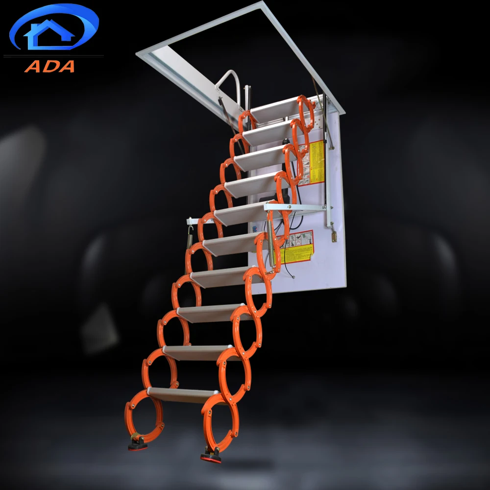 Electric Wall-Mounted Flexible Stairs Hot Sale Stainless Steel Hydraulic Hidden Loft Stairs