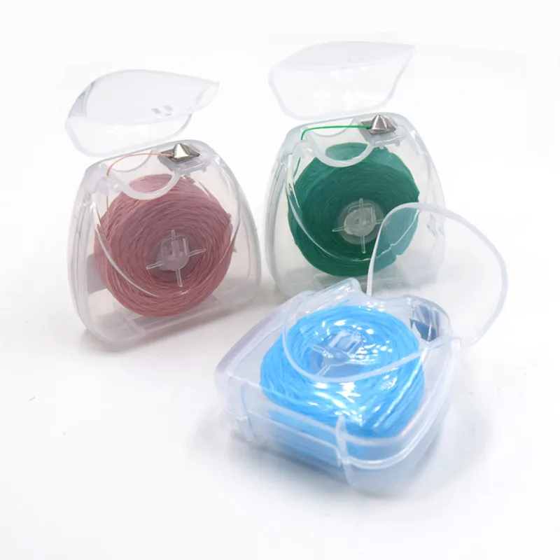 Triangle shape 50 meters dental floss waxed mint flavor