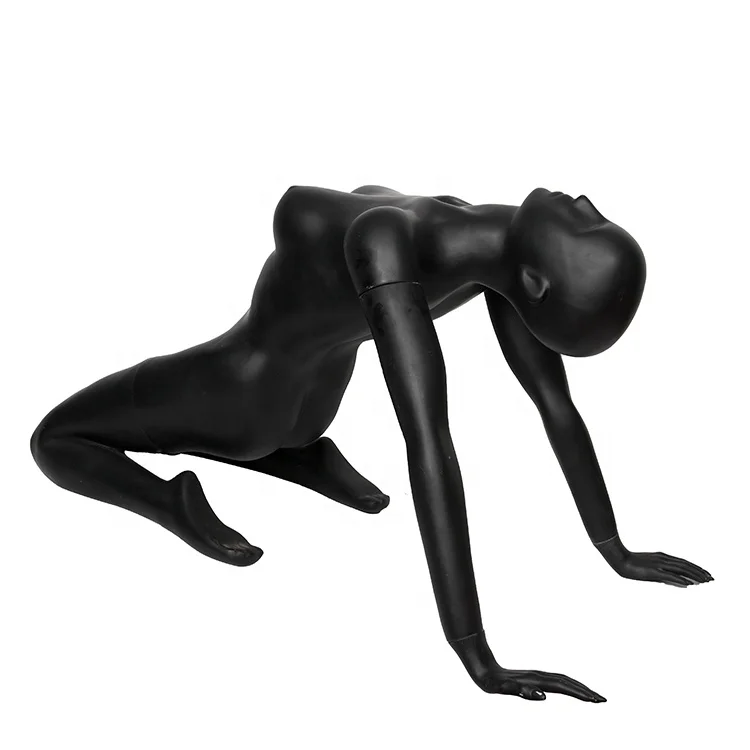 
Matte Black wholesale curvy female mannequin bending over 