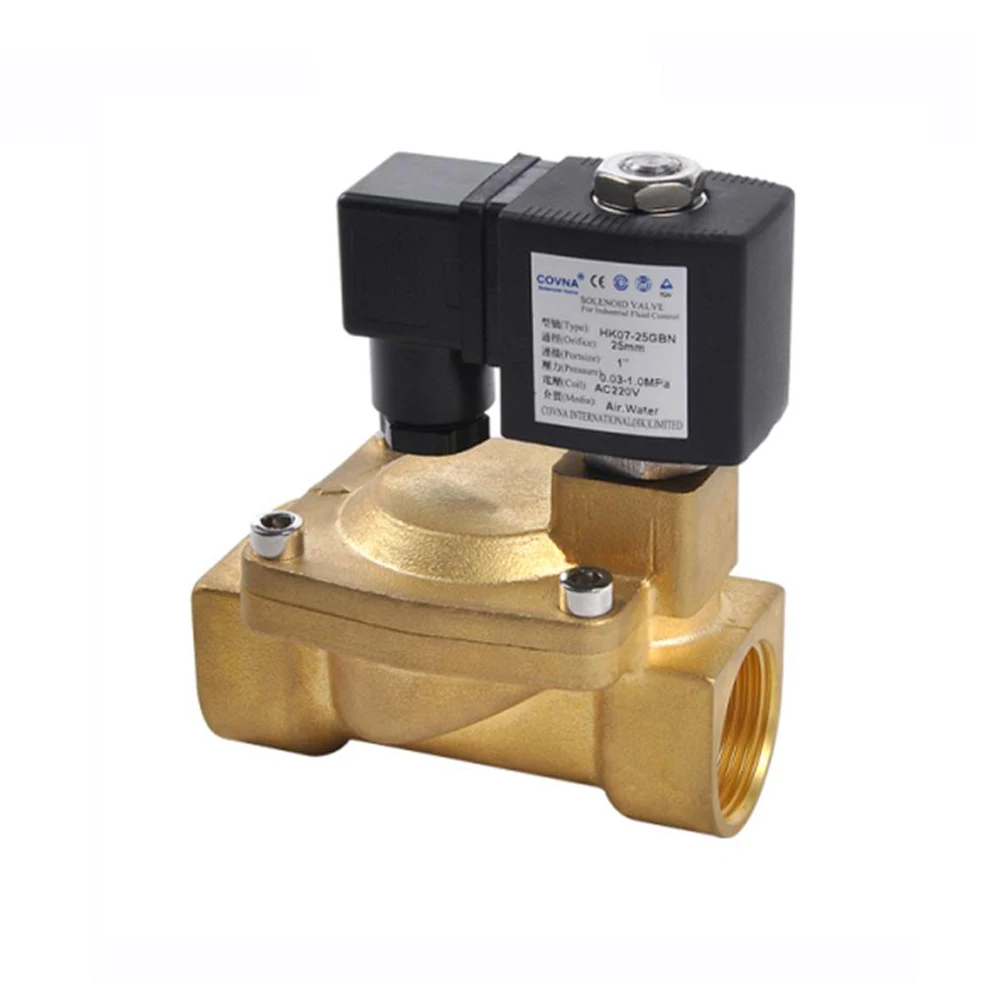 COVNA 3v 3.6v 5v 6v 9v dc DN15 1/2 inch 2 Way 120V AC Pilot Operated NC Brass Water Solenoid Valve