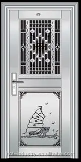 China stainless steel front wrought iron door with window
