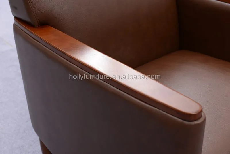 Hollyfurniture HL-8056 грецкого ореха деревянный подлокотник кожаный