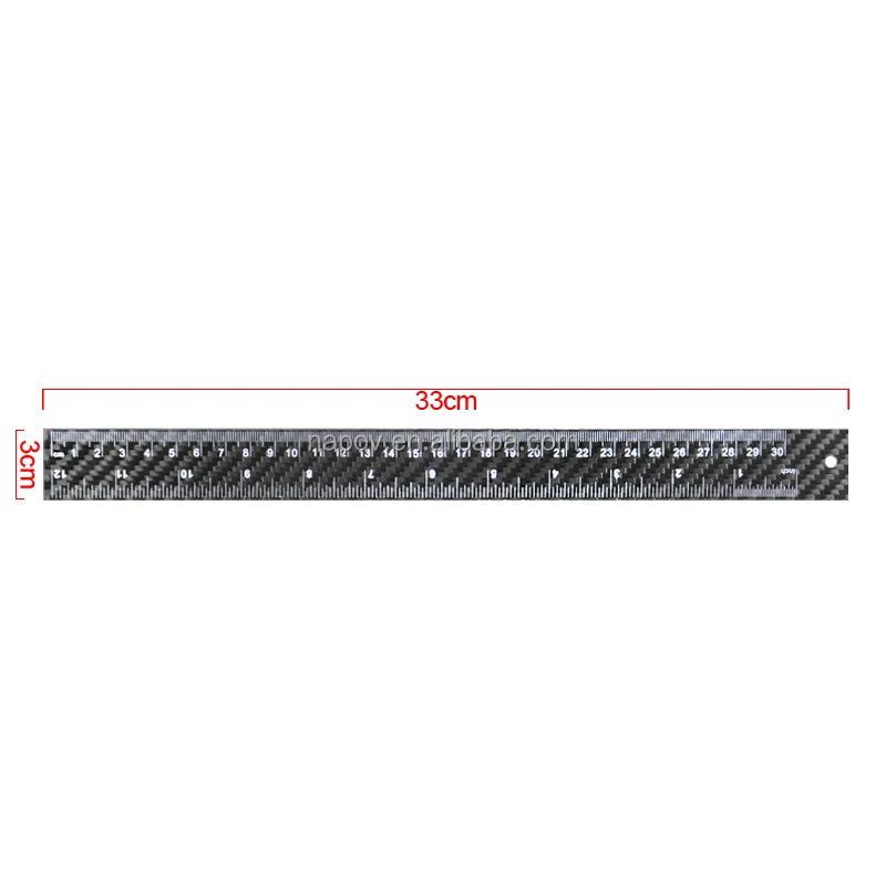 Double Side Measuring Tool Carbon Fiber Ruler with CM Scale Stationery Rulers