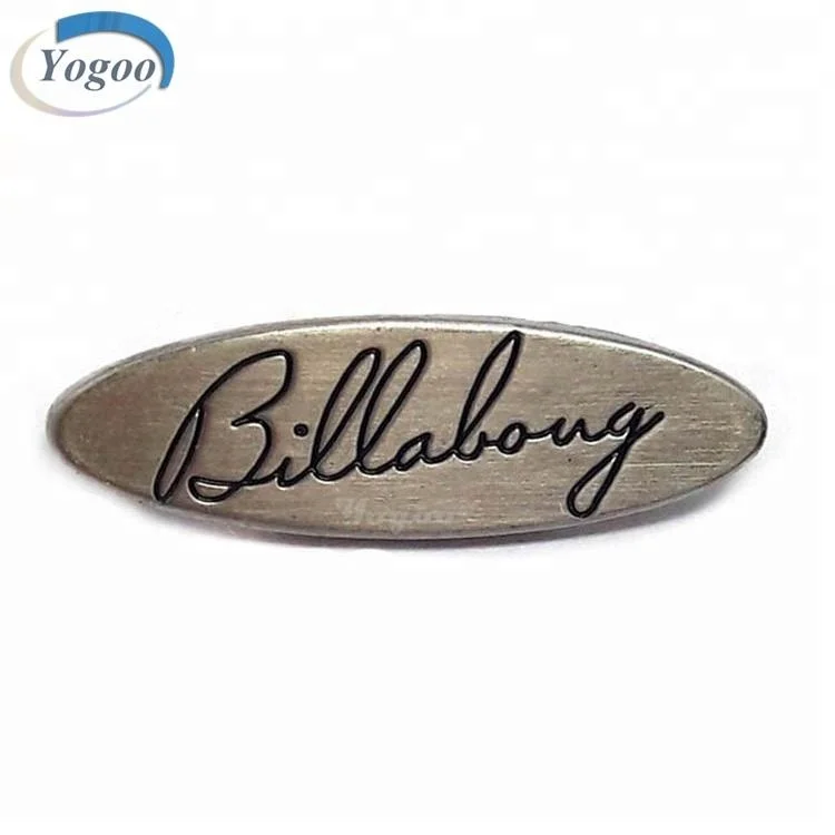 Fashion Oval Brand Logo Metal Plate Engraved Custom Metal Logo Plate for Handbags