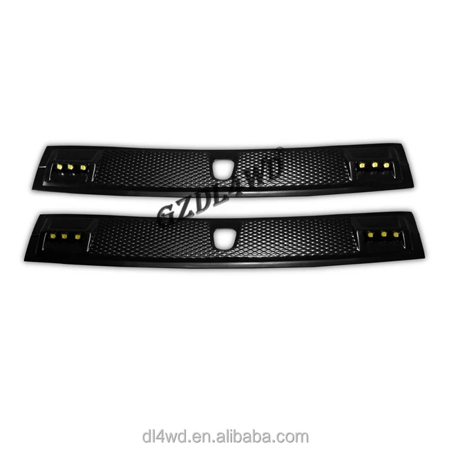 NEW design PP Matte Black car parts LED Front Roof Spoiler For Hi-lux Revo 2017