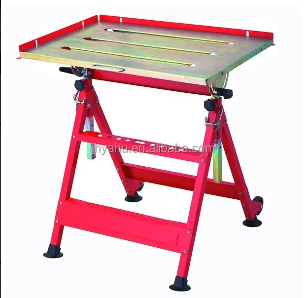 Коммерческий верстак из нержавеющей стали с регулируемой высотой складной сварочный стол колесами для мобильного