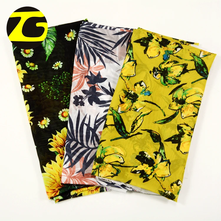 Polyester italian chiffon fabric custom making floral woven chiffon fabric digital printed for skirts