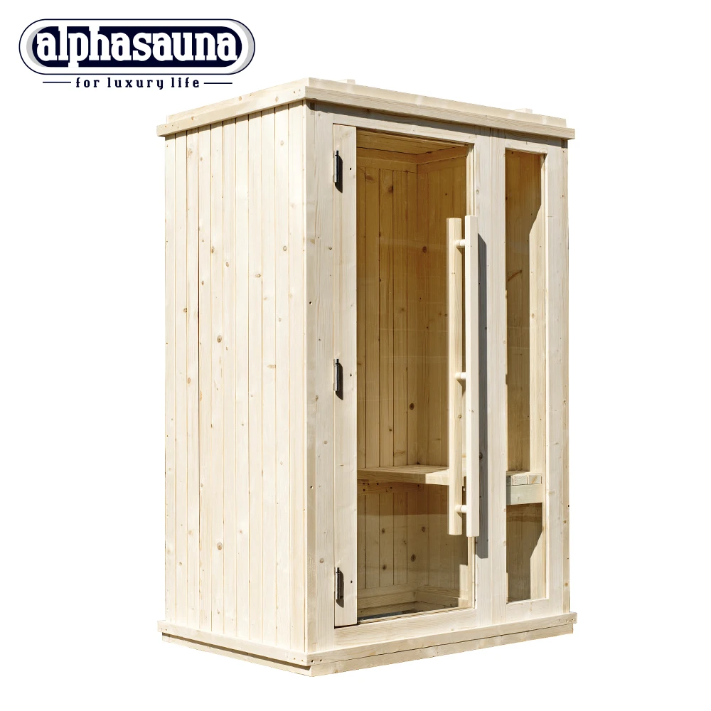 Pine wood one people mini traditional sauna room